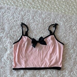 Pink and Black Crop Top